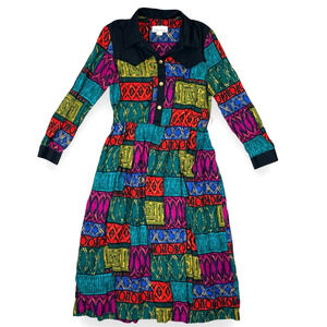 Vintage Lindsey Scott Size 16 Patchwork Dress Boho Rainbow Witchy Cottagecore